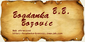 Bogdanka Božović vizit kartica